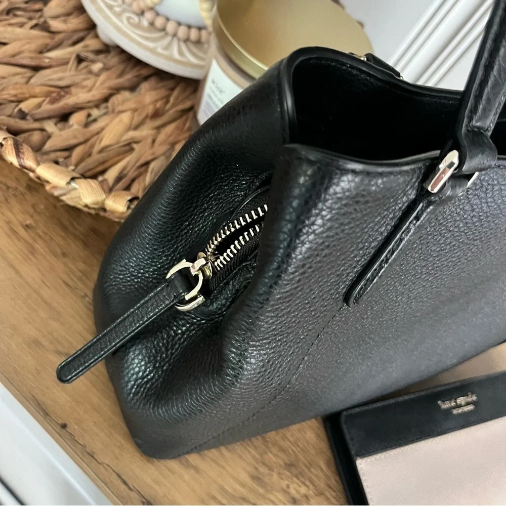 Kate Spade Medium Triple Compartment Satchel Jackson Black With Wallet